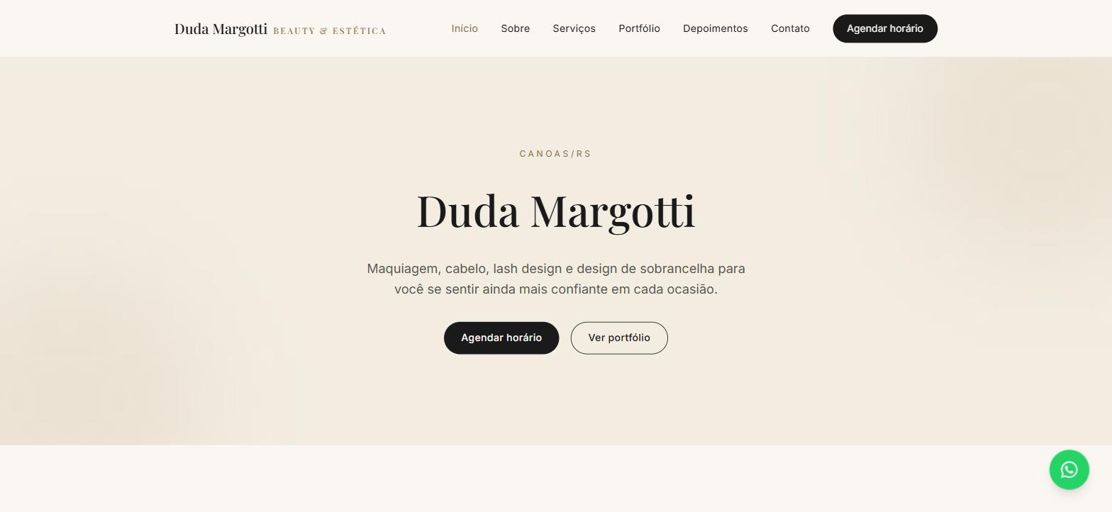 Prévia do site Duda Margotti Beauty